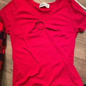 red hollister top